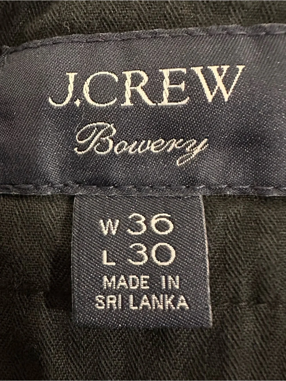 J. Crew Bowery Pants‎ Mens 36x30 Tag 36x28 Blue Slim Stretch Cotton Casual Pants